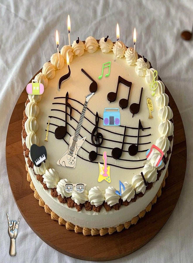 Xcake Lcook Music Theme Silicone Molds, 5-Piece Set, Guitar Musical Notes Radio Fondant Molds, Rock Hand Sign Microphone Chocolate Molds for Cake Decorating Cupcake Topper Candy Clay, Pink - Image 5