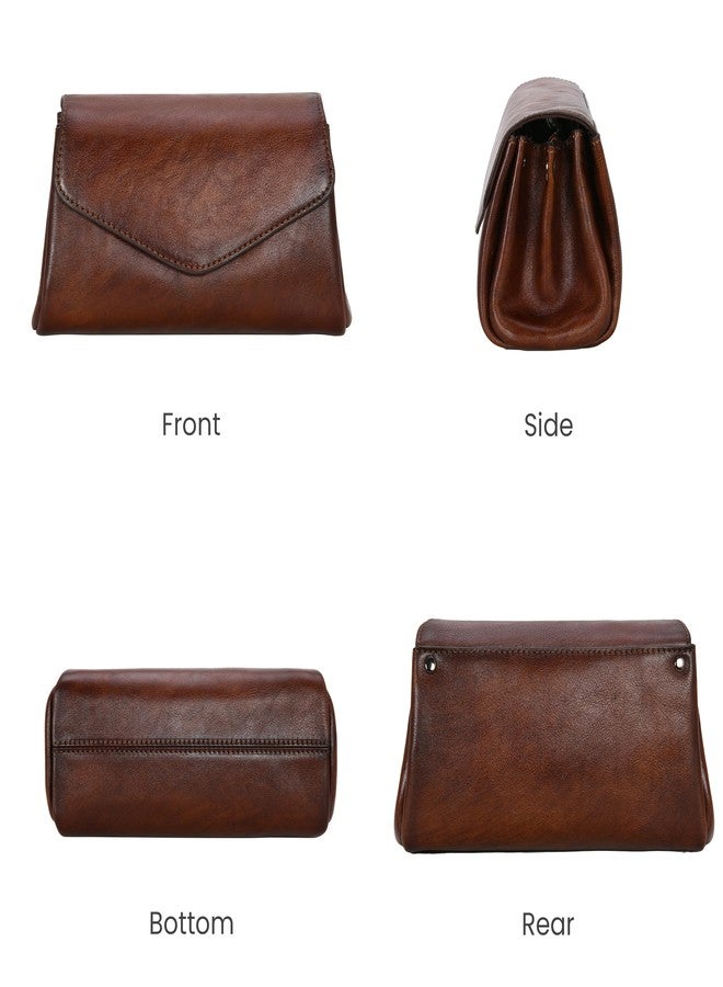 HESHE Leather Crossbody Bags for Women Shoulder Handbags Satchel Purses Lightweight Functional Bags with 2 Adjustable Strap (Coffee) - Image 5