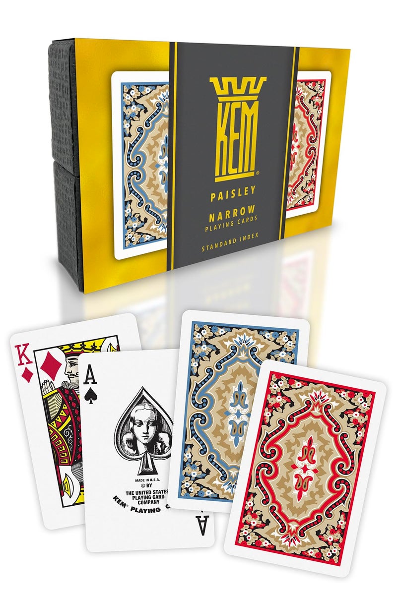كيم KEM Paisley Blastic Bridge Size Size Poker Play Cards 2 Treps - Image 1