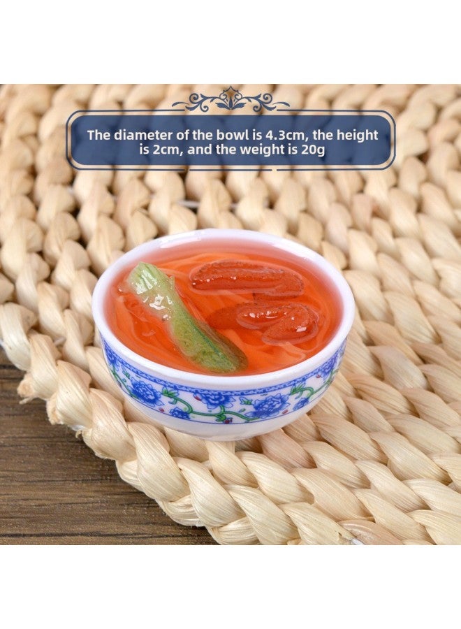 Loquat Chinese Style Small Gifts PVC Simulation Blue And White Porcelain Small Bowl Of Vegetable Noodles Microminiature Food Play Simulation Food Model Grab Week-Color:【model】 Chicken Wing Noodles - Image 1