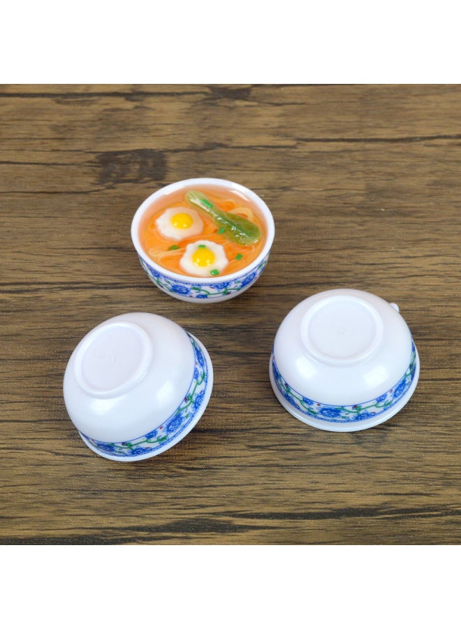 Loquat Chinese Style Small Gifts PVC Simulation Blue And White Porcelain Small Bowl Of Vegetable Noodles Microminiature Food Play Simulation Food Model Grab Week-Color:【model】 Chicken Wing Noodles - Image 3