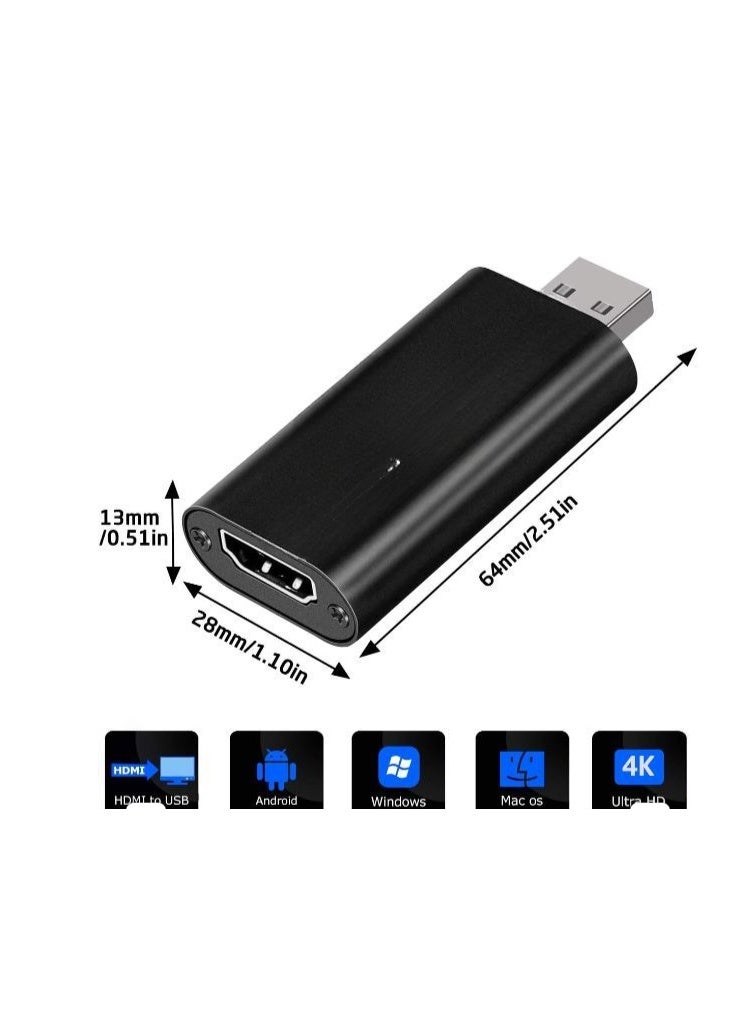 4K HDMI Video Capture Card to USB 2.0, Audio and Video Capture Adapter for Live Streaming, Recording, Video Conferences and Content Creation - Image 2
