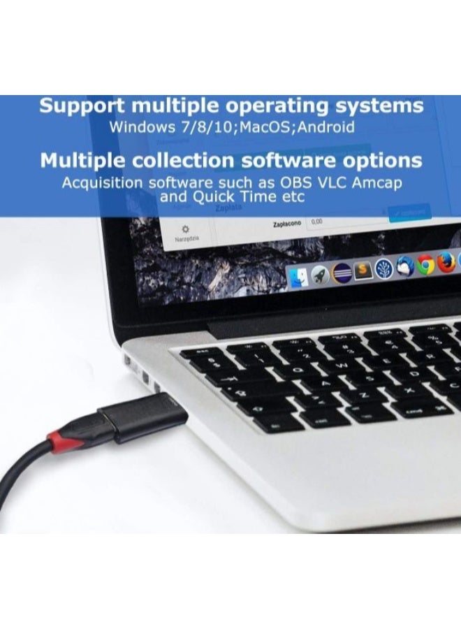 4K HDMI Video Capture Card to USB 2.0, Audio and Video Capture Adapter for Live Streaming, Recording, Video Conferences and Content Creation - Image 3