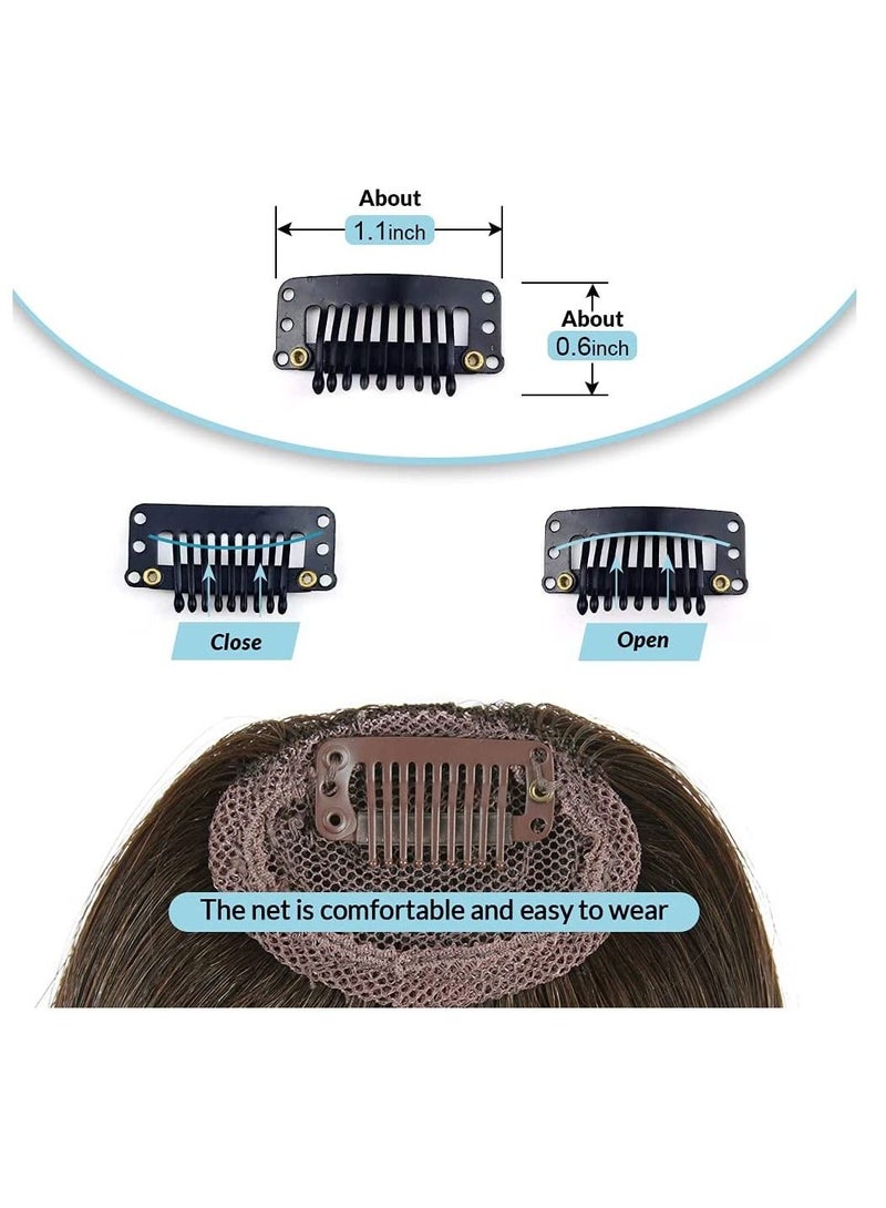 Estelle Hair Bangs Clip for Women Wispy Hair Bangs 10 A Human Hair Fashion clip in Hair Extension Dark Brown Flat Bangs With Temples - Image 3