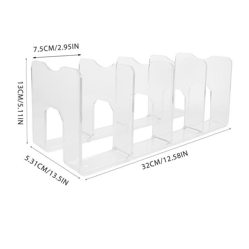 2 Grid Acrylic Bookends Desktop Organizer For Books Office Desk Storage - Image 3