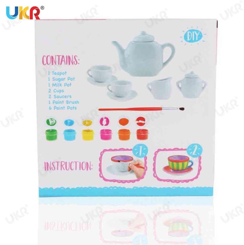 UKR Tea Set DIY | Ceramic Kitchen Toy | Paint Coloring Art Toy - Image 5