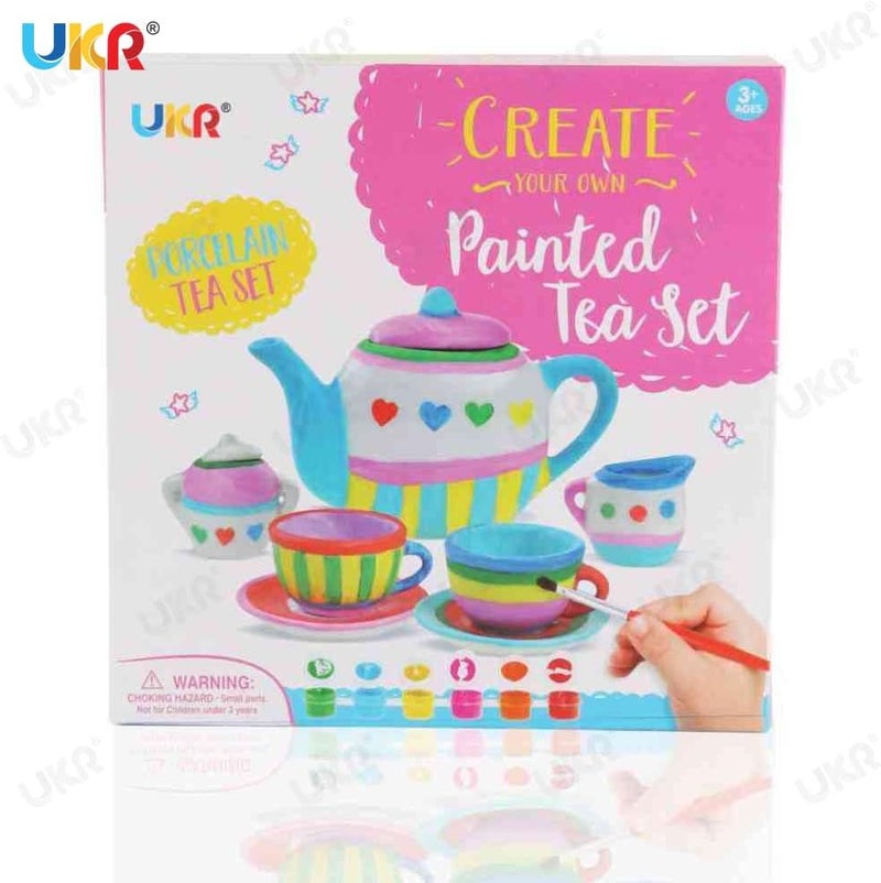 UKR Tea Set DIY | Ceramic Kitchen Toy | Paint Coloring Art Toy - Image 4
