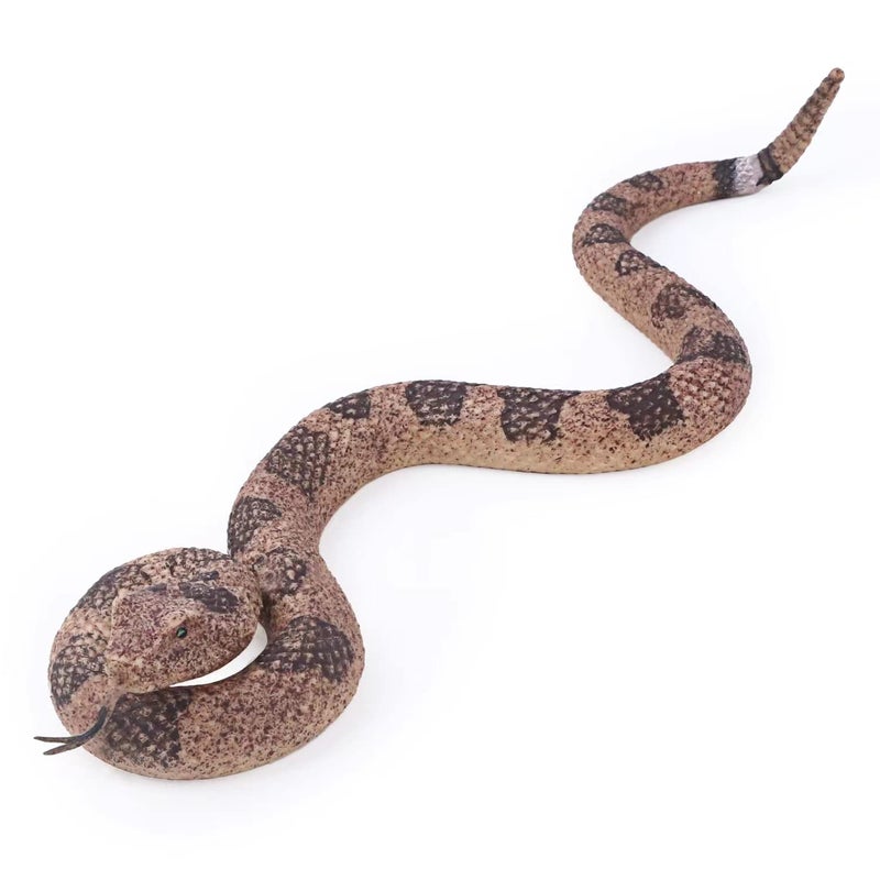 SIENON Realistic Fake Snakes Toy Soft Rubber Snake Figure Garden Scare Birds and Squirrels, Rattlesnake Toy Figurines Stress Relief Gag Toys Halloween Decoration Party Favors Prank Props - Image 1
