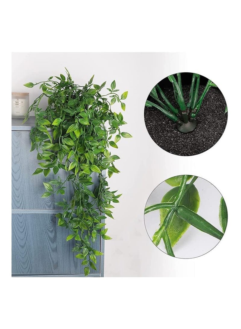 DELGREEN Artificial Hanging Mandala Vine Plant in Pot with Realistic Faux Leaves Eco-Friendly Fake Hanging Plant with Pot Decor for Home and Office Indoor and Outdoor Garden Shelf - Image 2