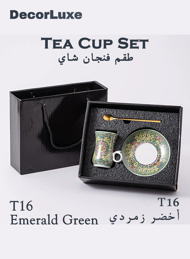 DecorLuxe 3-Piece Tea Cup Set. Ceramic Tea Cup Gift Box Set. - Image 1