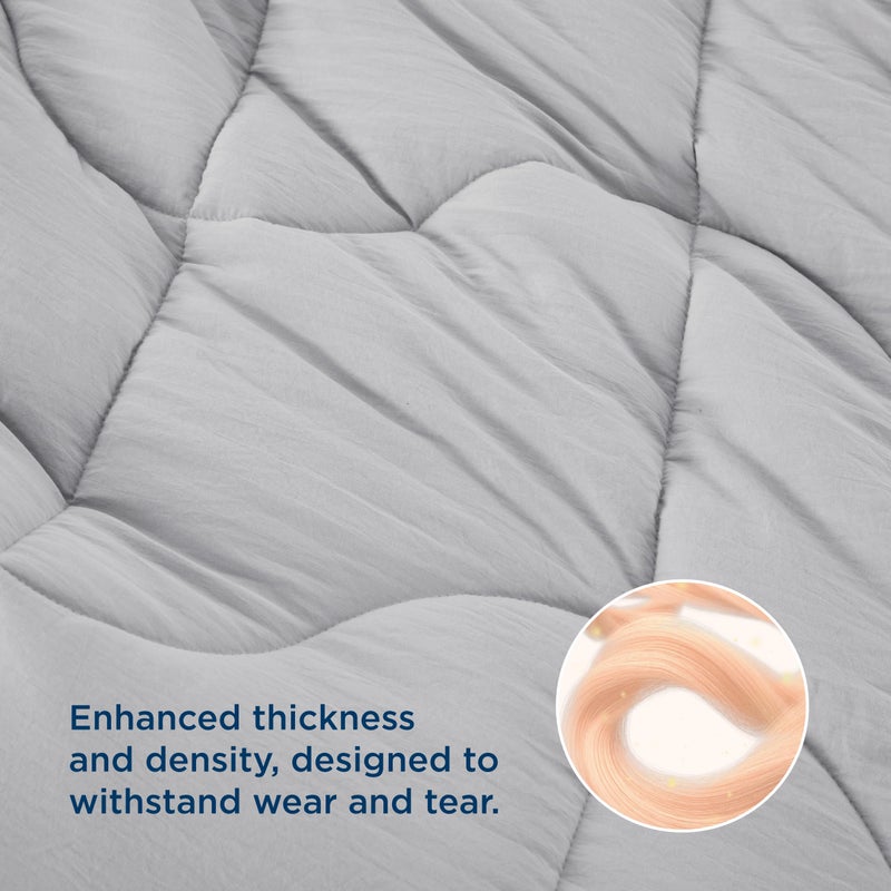 Bedsure Queen Comforter - Comforters Queen Size for All Season, Ultra-Soft Quilted Down Alternative Comforter Prewashed Duvet Insert, Blanket for Bed with 4 Tabs, Machine Washabl, Light Grey, 88x88 In - Image 4