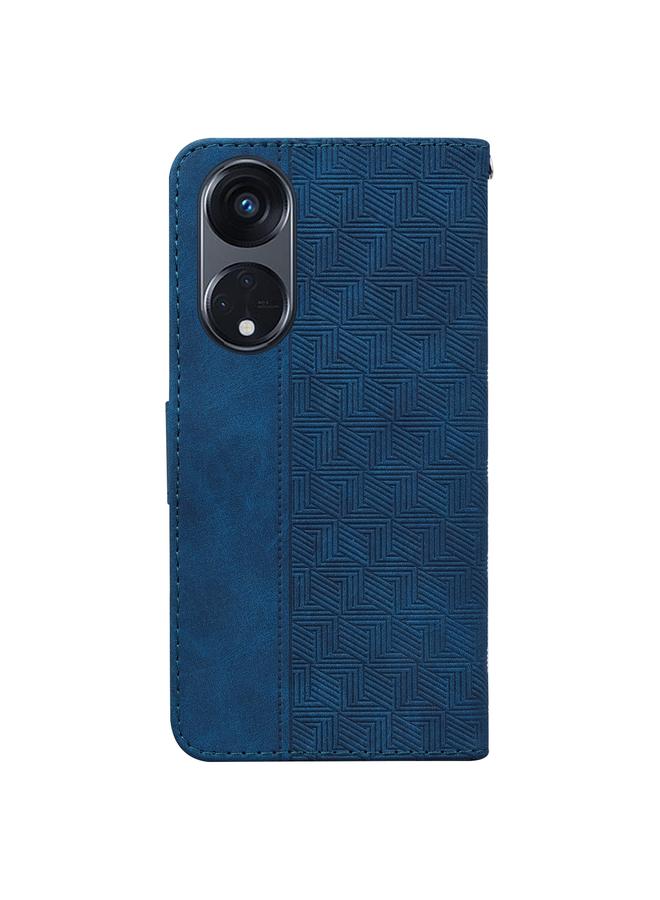 S-TOP Case For OPPO Reno8 T 5G / A1 Pro 5G Geometric Embossed Leather Phone Case - Image 3