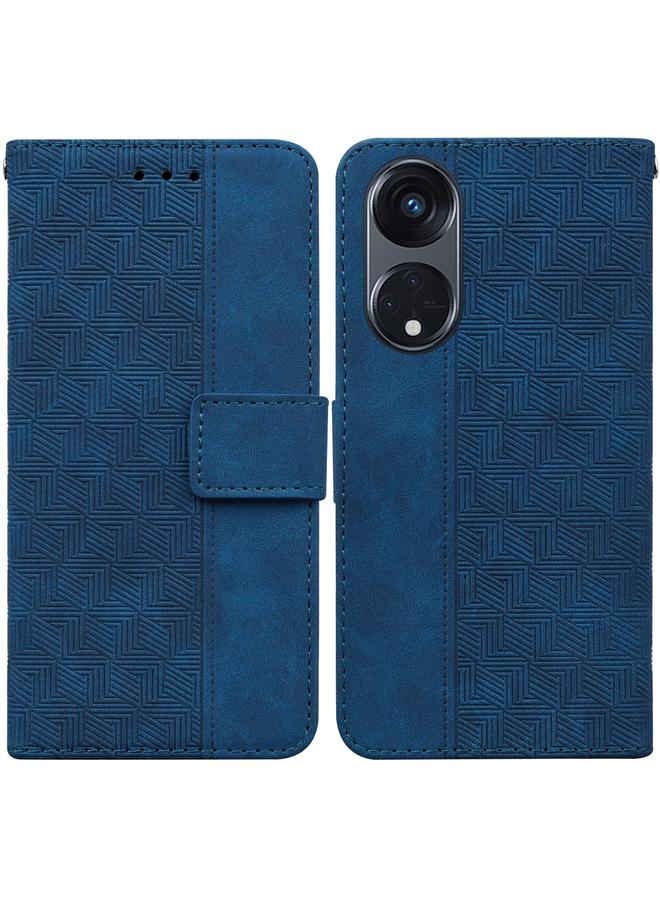 S-TOP Case For OPPO Reno8 T 5G / A1 Pro 5G Geometric Embossed Leather Phone Case - Image 1