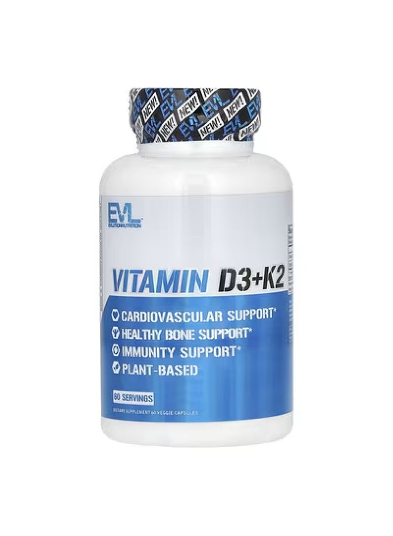 إيفلوشن نيوتريشن فيتامين D3+K2، 60 كبسولة نباتية