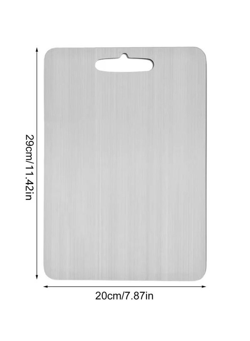 2 Pieces Cutting Board Titanium Cutting Boards 304 Stainless Steel Chopping Board Heavy Duty Non-Slip for Kitchen Household Meat Fruit Vegetable