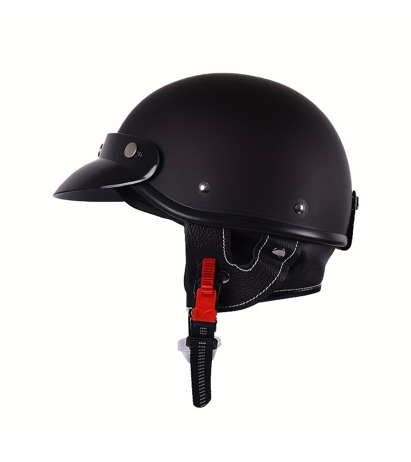 Matte Black XL Retro Motorcycle Half Helmet Summer for Men Women - Image 1
