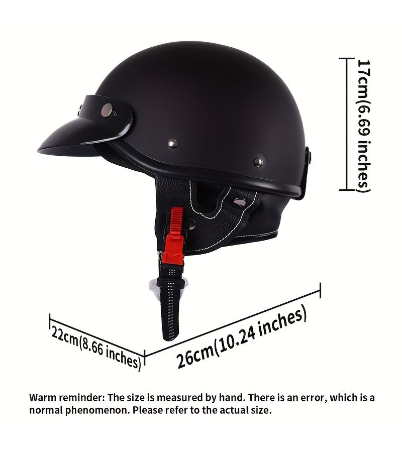 Matte Black XL Retro Motorcycle Half Helmet Summer for Men Women - Image 3