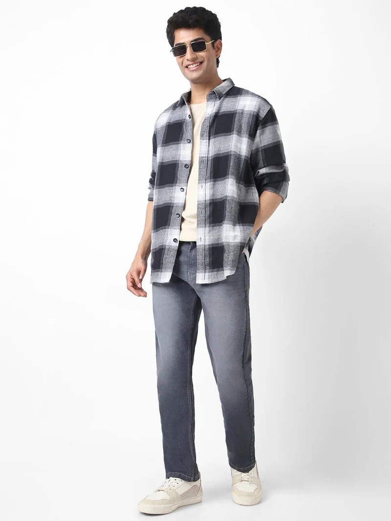 Urbano Fashion  Urbano Fashion Men's Grey Straight Fit Washed Jeans Stretchable for Men | Best Price UAE