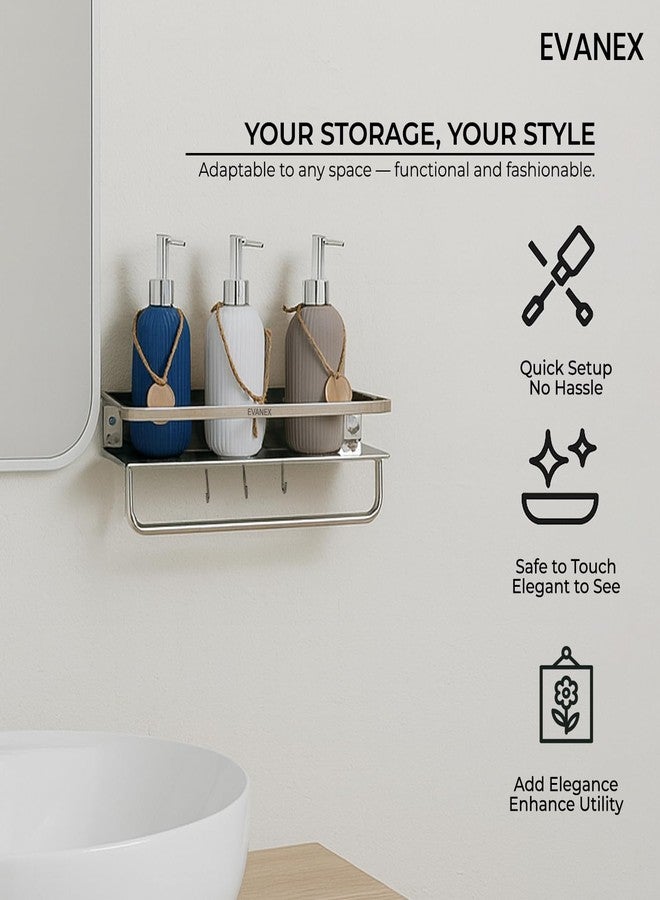 EVANEX Multipurpose Wall Shelf | 15x5 Inch 304 Stainless Steel Wall-Mounted Bathroom Storage Organizer Rack | Rustproof Bathroom Storage Shelf for Toiletries, Towels & Bathroom Accessories - Image 3