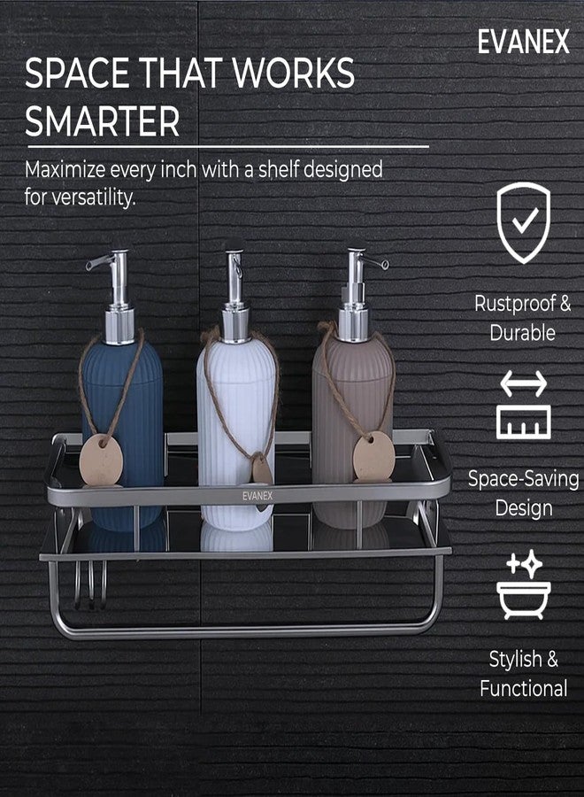 EVANEX Multipurpose Wall Shelf | 15x5 Inch 304 Stainless Steel Wall-Mounted Bathroom Storage Organizer Rack | Rustproof Bathroom Storage Shelf for Toiletries, Towels & Bathroom Accessories - Image 4