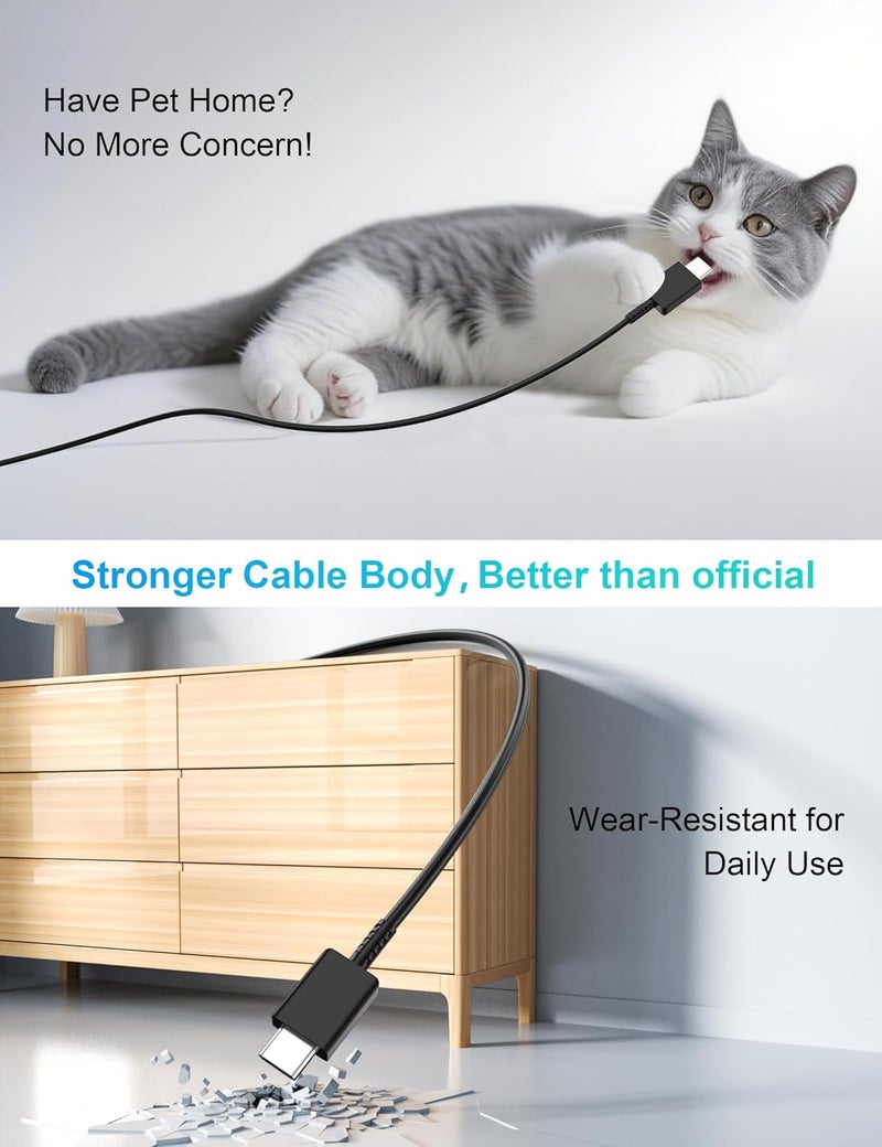 iMangoo USB C Cable 25 W 1.8 m for Samsung Fast Charging Cable USB C to USBC, 3A Type C Charging Cable USB-C Charger for iPhone 16e 16 15 Pro Max Plus Samsung Galaxy A16 A56 A36 A26 Z Flip7 Pixel 9a 9Pro 8a - Image 4