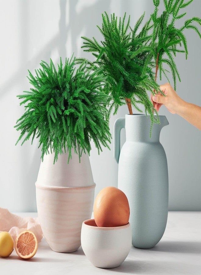 Flasoo 20 Pcs Artificial Christmas Norfolk Pine Stems, 18" Real Touch Norfolk Pine Branches, Greenery Stems for Christmas Home Decorations - Image 5