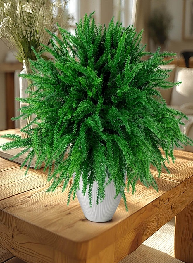 Flasoo 20 Pcs Artificial Christmas Norfolk Pine Stems, 18" Real Touch Norfolk Pine Branches, Greenery Stems for Christmas Home Decorations - Image 2