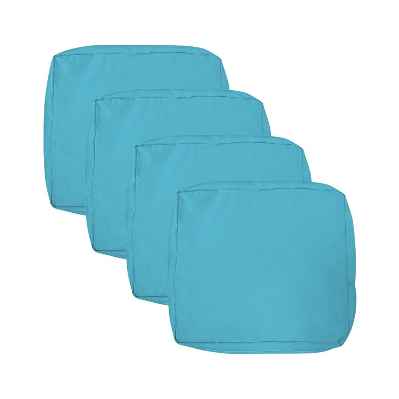 VAKADO Outdoor Patio Furniture Chair Cushion Replacement Covers Set of 4 Waterproof Decorative Cushion Cases Decor for Bench Garden Porch Couch Tent(Turquoise  22""X22""X4"") - Image 4