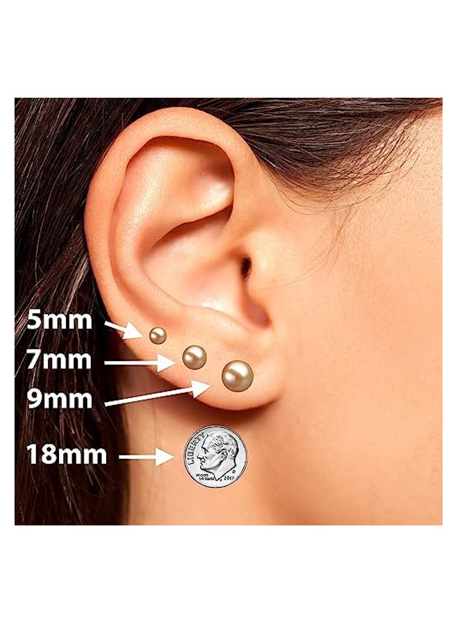 Pink Freshwater Cultured Pearl Stud Earrings  - Image 3