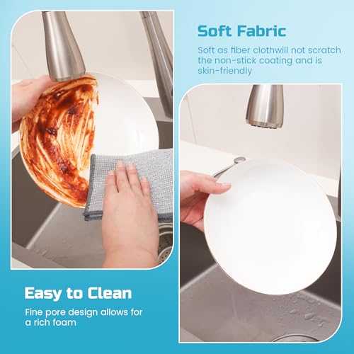 Forggon12 Pcs New Upgrade 3-Layer Metal Dish Cloth, No Scratches and No Odor, Multipurpose Wire Dishwashing Rag for Wet and Dry, Kitchen Cleaning DishRags,Sinks,Dishes,Stove Top, Dimensions(7.08X8.86) - Image 4