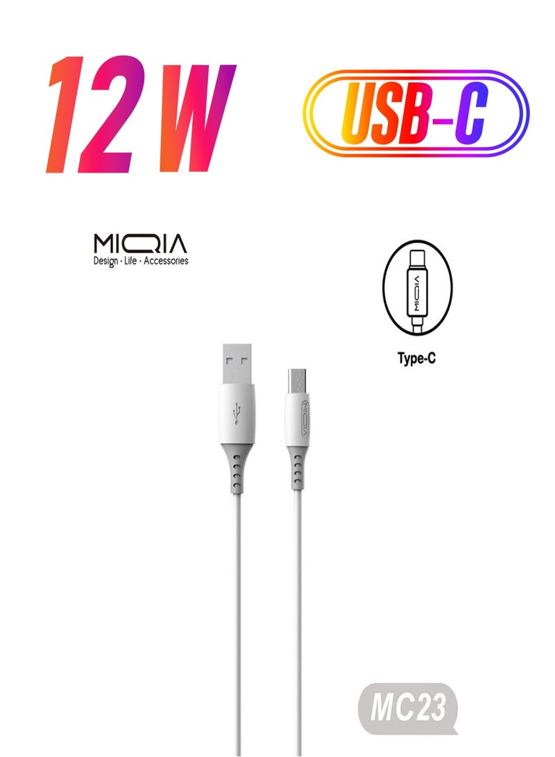 MIQIA 2.4A Type C Data Cable White MC23 - Image 1