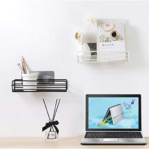 Raxon Innovation Steel Hanging Kitchen Shelf Organizer Caddy Self-Adhesive Plain Shelves,Metal,Black(Size:- 10cmX28cmX15) (Pack of 1) - Image 4