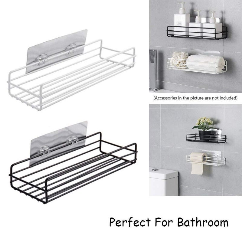 Raxon Innovation Steel Hanging Kitchen Shelf Organizer Caddy Self-Adhesive Plain Shelves,Metal,Black(Size:- 10cmX28cmX15) (Pack of 1) - Image 3