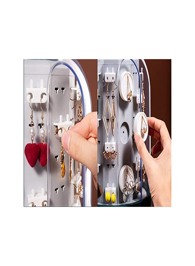 PROMASS Jewelry Organizer, Rotating Large Capacity Jewelry Storage Box，Necklace Bracelet Ring Storage Box(White) - Image 3