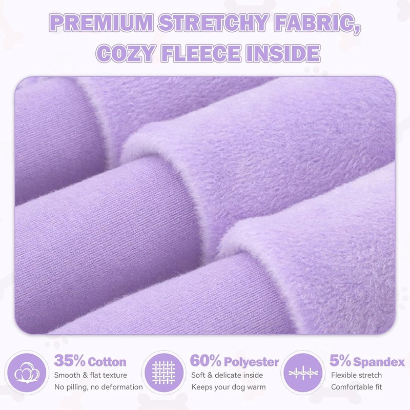 Waoduld 5XL Dog Sweaters for Large Dogs,Extra-Large Dog Hoodie,Cozy Fleece Interior Sweatshirt with Hood & Pocket,Leash Hole,Pet Clothes Sweater Hoodie for Large Dogs,Light Purple&5XL - Image 3