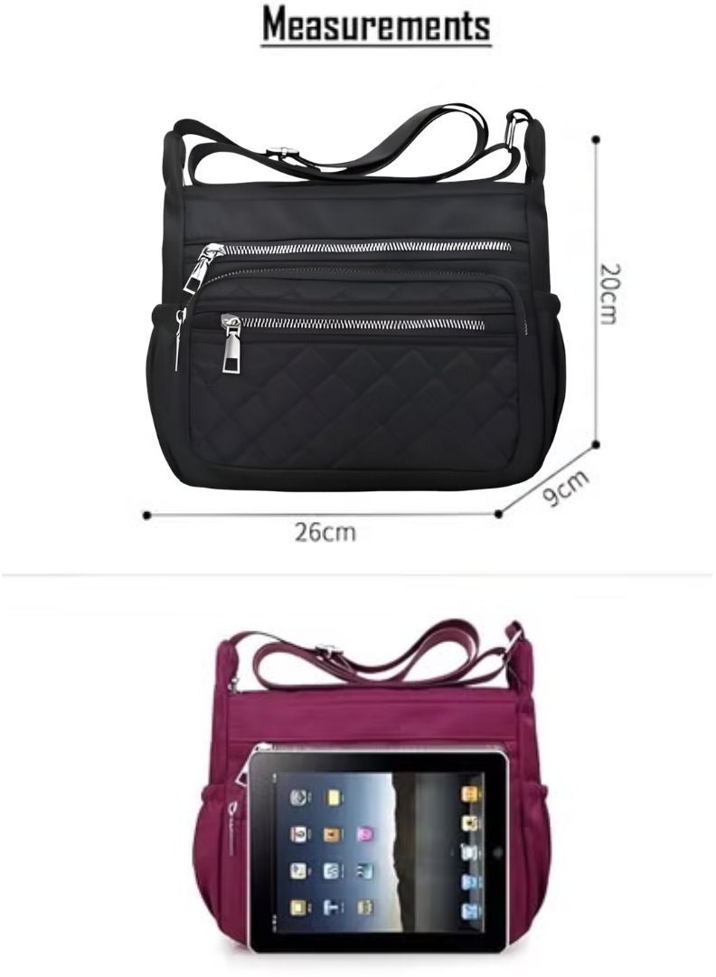 MXM Women Bags Purse Crossbody Bag for Women | Shoulder Messenger Carryall Bag for Girls  Waterproof Nylon Handbag ( Black )  - Image 3