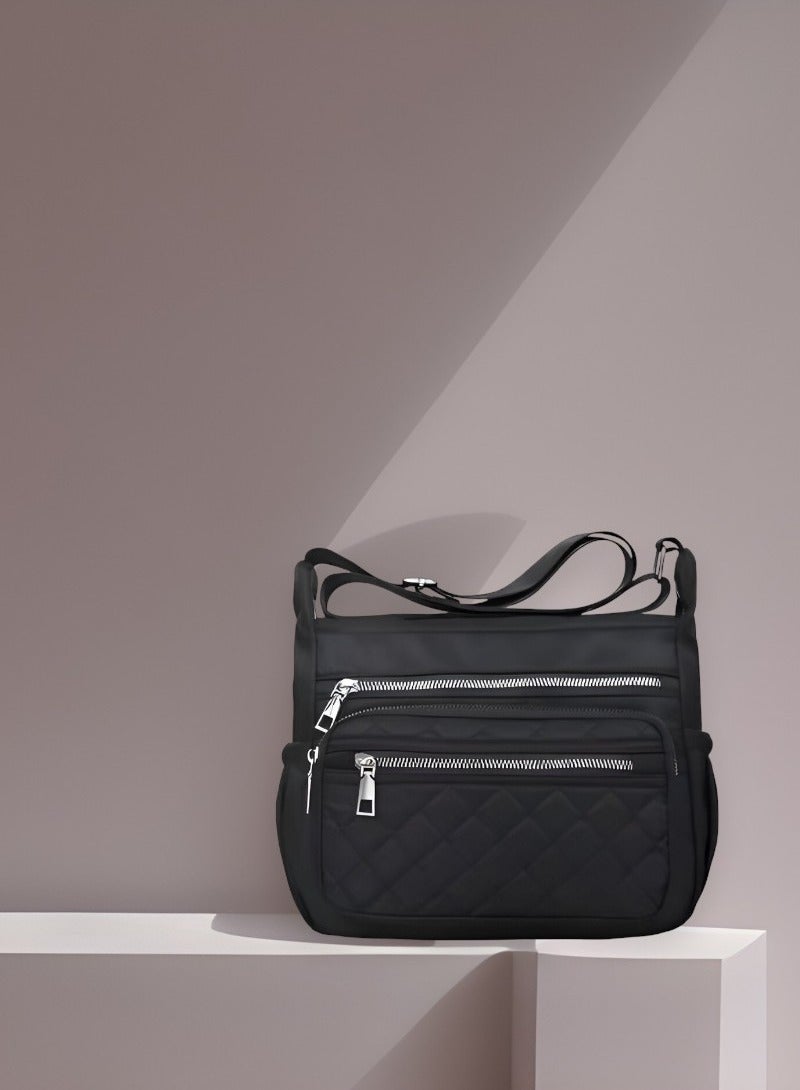 MXM Women Bags Purse Crossbody Bag for Women | Shoulder Messenger Carryall Bag for Girls  Waterproof Nylon Handbag ( Black )  - Image 2