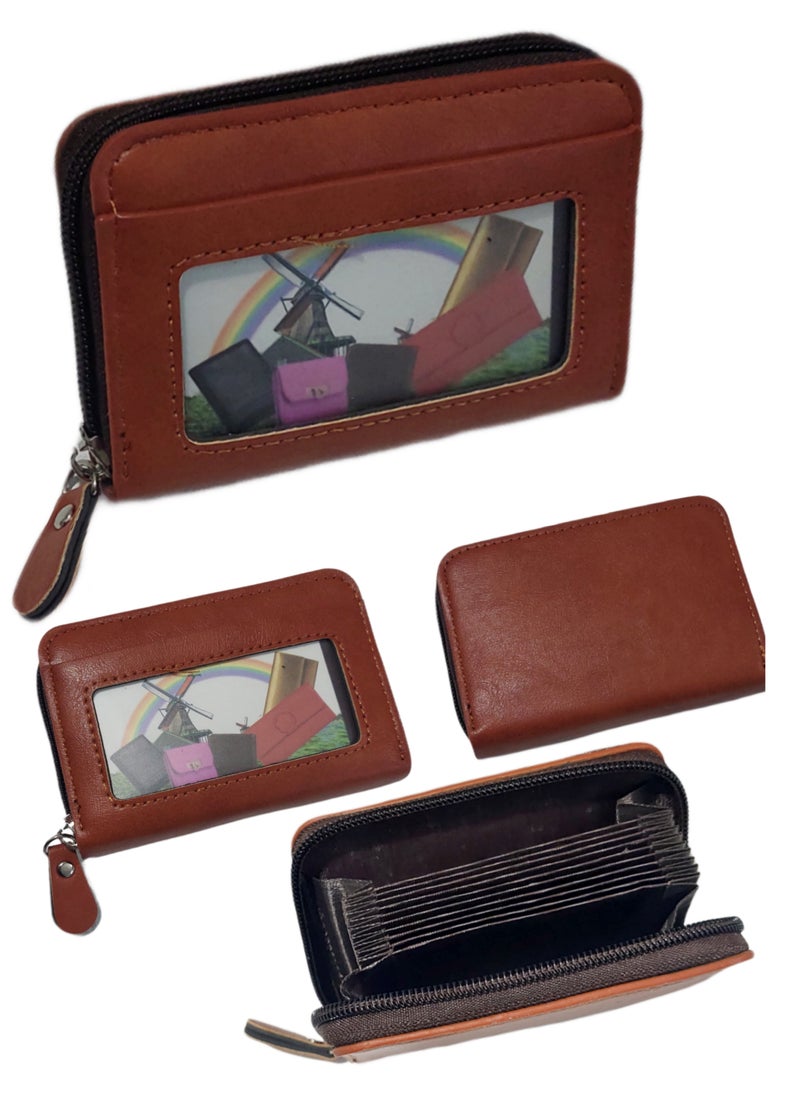 Generic Pu leather unisex zip credit cards and money light wallet 