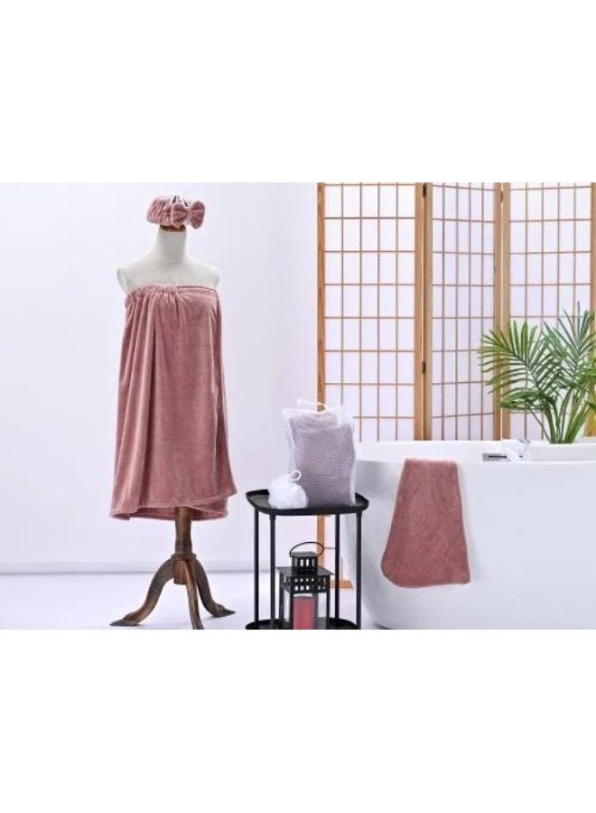 Women's Microfiber Bathrobe Set, 5 Pieces