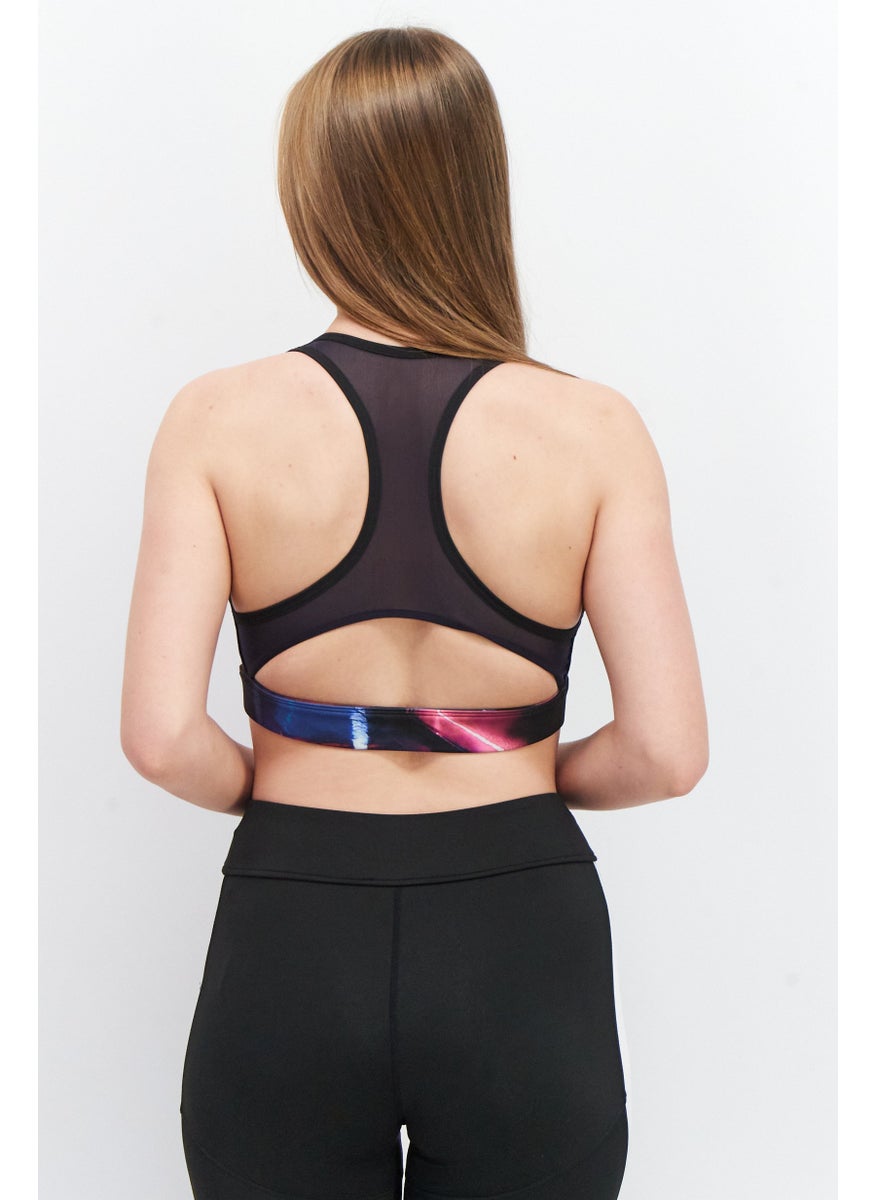 Reebok Women OSR Padded Racer Sports Bra, Black Combo  - Image 2