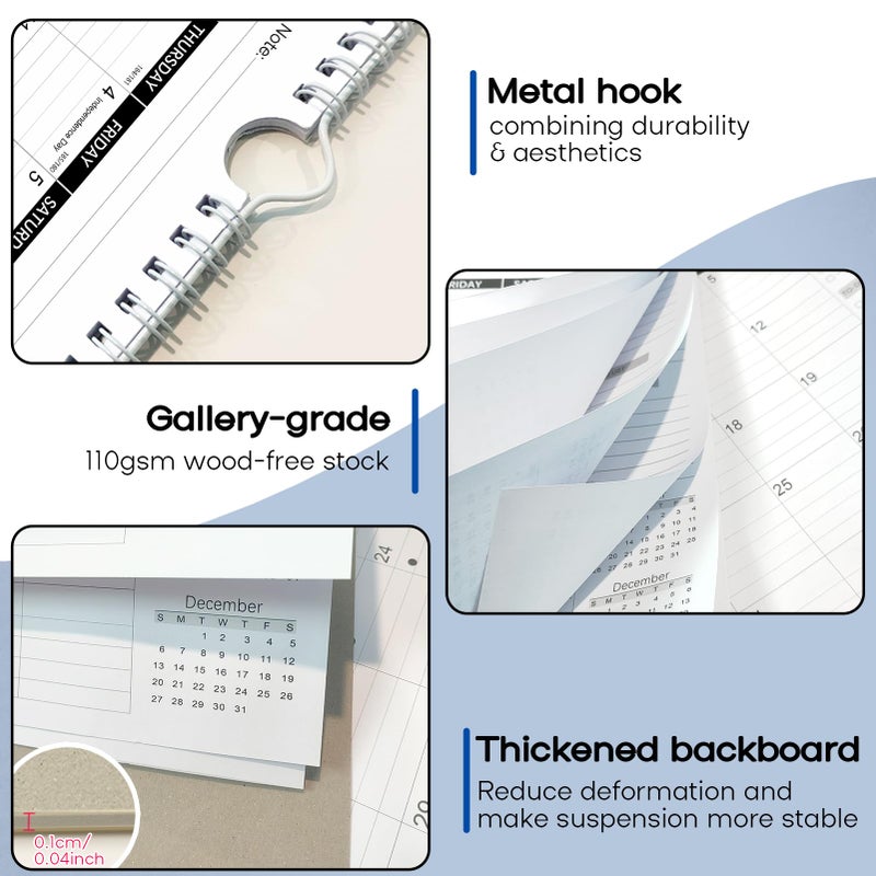 Aeccn Calendar 2026, Anti Ink Bleed, Durable Thick Paper, Large days Blocks, Wall Calendar 18 Months with Stickers, 17" x 12" Large Simple Style 2026 Calendars for Home, Office, Teacher Supplies- Simple - Image 4