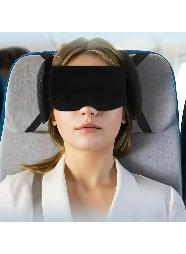general Travel neck pillow backrest with eye mask shading and breathable sleep fixed support, multi-functional eye mask - Image 2
