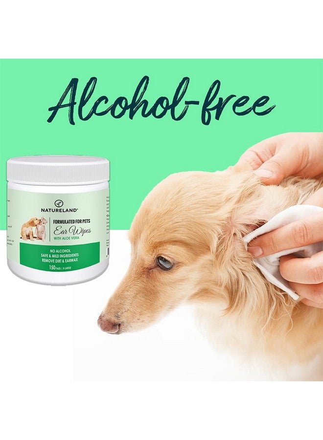 Natureland [150 pcs Extra-Large] Natureland Dog Ear Wipes - Extra Large Pads [170%] - Otic Cleaning Wipes for Infections and Controlling Ear Infections and Ear Odor in Pets - Image 4