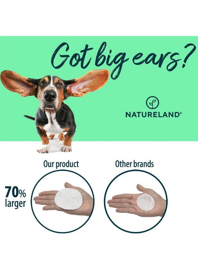 Natureland [150 pcs Extra-Large] Natureland Dog Ear Wipes - Extra Large Pads [170%] - Otic Cleaning Wipes for Infections and Controlling Ear Infections and Ear Odor in Pets - Image 2