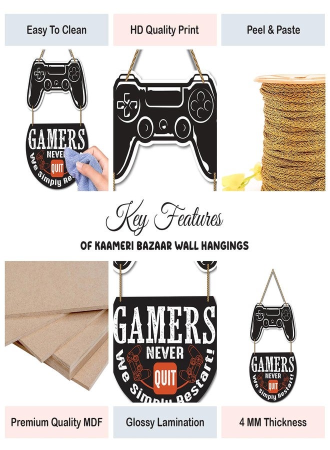 Kaameri Bazaar Gamer Wall Hanging for Living Room | Bedroom | Home Décor | Gifts | Wooden Hanging Decoration Items | Artworks Wall Hangings - Image 3