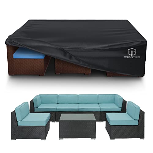 STARTWO Patio Furniture Covers WaterproofHeavy Duty Outdoor Furniture Cover for Sectional Sofa Table Chairs AntiUV TearResistant 78Lx62Wx30H Black - Image 1