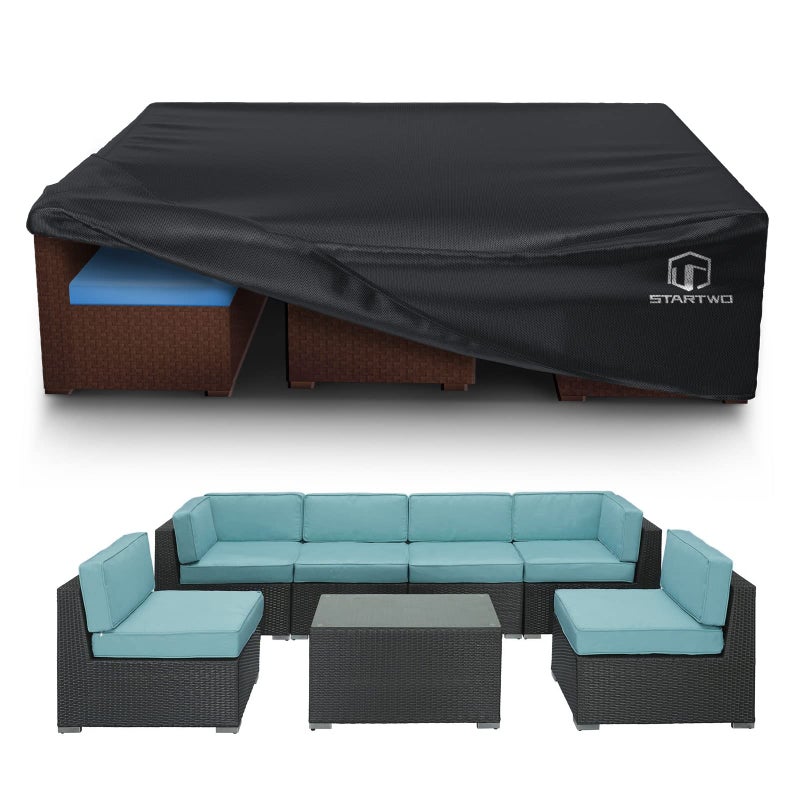 STARTWO Patio Furniture Covers WaterproofHeavy Duty Outdoor Furniture Cover for Sectional Sofa Table Chairs AntiUV TearResistant 78Lx62Wx30H Black - Image 2