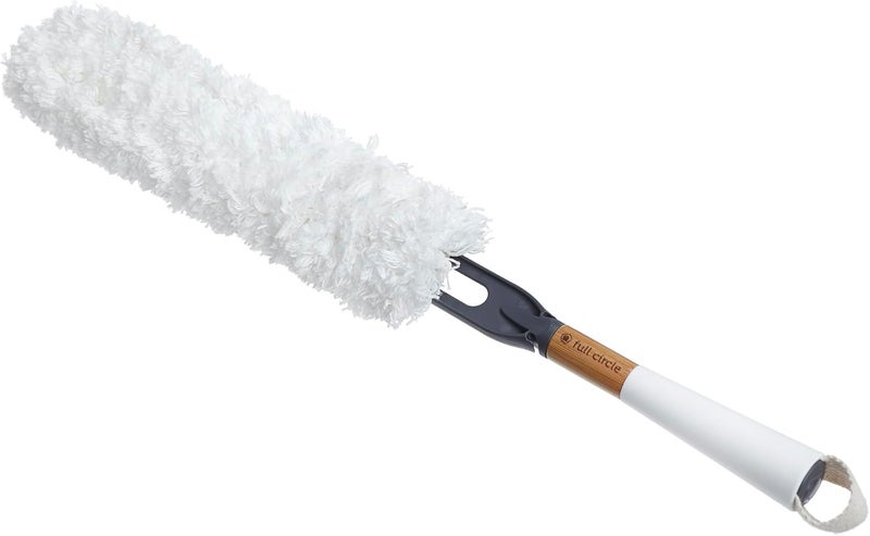 Full Circle Dust Whisperer Microfiber Duster with Machine Washable Head, White - Image 1