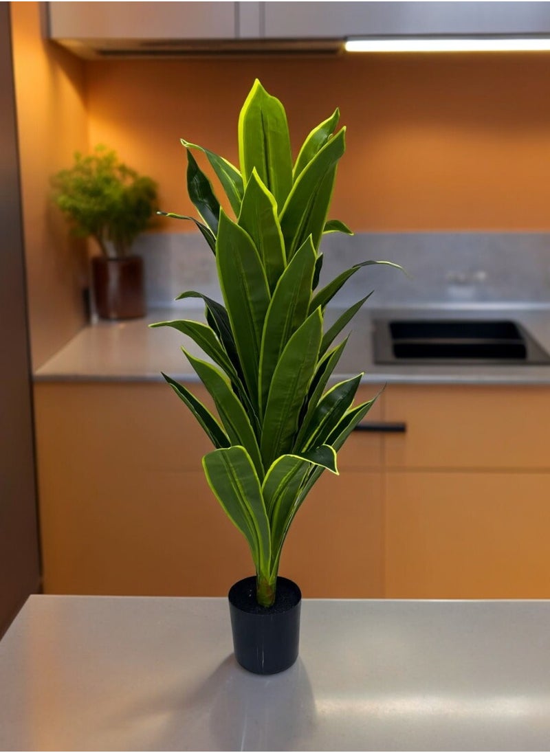 BABAZAM Decorative Artificial Long Tree Potted in Plastic Vase Natural Looking Great for Home and Office Décor Indoor and Outdoor Gifting 95x14x14cm  - Image 4