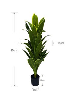 BABAZAM Decorative Artificial Long Tree Potted in Plastic Vase Natural Looking Great for Home and Office Décor Indoor and Outdoor Gifting 95x14x14cm  - Image 1